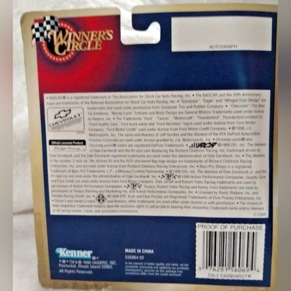 🆕Winners Circle 1/43 Die Cast Dale EARNHARDT 1998 MONTE CARLO Gold BASS P… - Picture 5 of 10